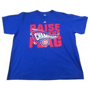 Chicago Cubs T-Shirt Mens XL Blue Majestic 2016 World Series MLB Baseball Sports
